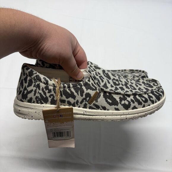 Hey Dude Misty Woven Cheetah Grey Slip-On Shoes Sneaker, Women's Size 7 - Picture 1 of 6